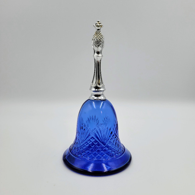 Vintage Avon Bell Glass Perfume Bottle Blue Pineapple Finial Moo in Arts & Collectibles in Strathcona County