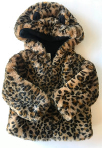 2T Baby Gap Leopard print warm fleece-lined fall coat