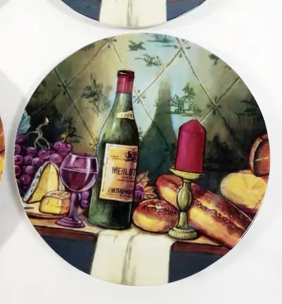 Lot de 8 Assiettes Plates Vin & Fromage, View more