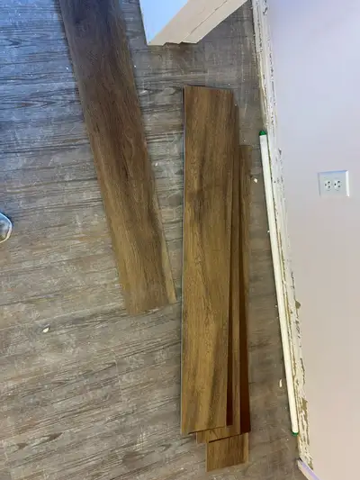 I have Creative Options Barn Barrel loose lay luxury vinyl planks, measuring 7 x 48 inches and 5.0 m...