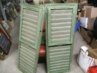 CIRCA 1900s SOLID WOOD ORIGINAL PAINT WINDOW SHUTTERS $150.