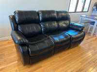 Manual Reclining Leather Couch
