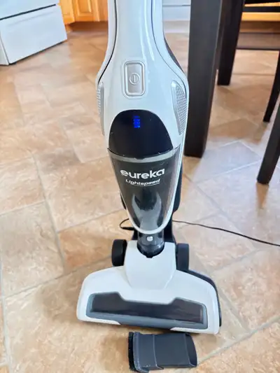 Eureka Lightspeed cordless stick vacuum, model NEC180C, which offers convenient maneuverability for...