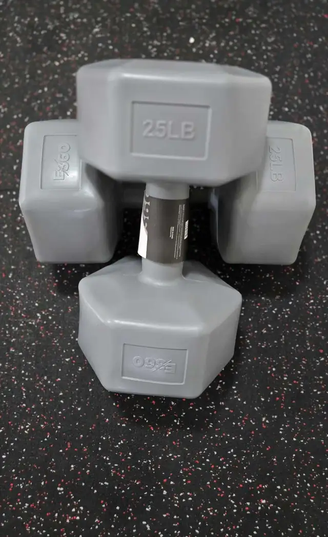 25lbs Hex Dumbbell Weights, PVC - New & Each sold separatel in Exercise Equipment in Oshawa / Durham Region - Image 2