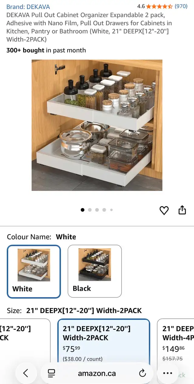DEKAVA Pull-Out Cabinet Organizer in Bookcases & Shelving Units in Oshawa / Durham Region - Image 9