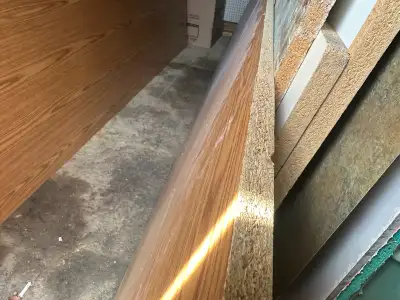 10 sheets. Sheets are 9 feet long and 36 inches width. Wood grain melamine on both side. Good for sh...