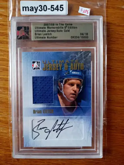 may30-545 $105 2007-08 ITG In The Game Brian Leetch Ultimate Jersey/Auto Gold 4/10 $105 To locate my...