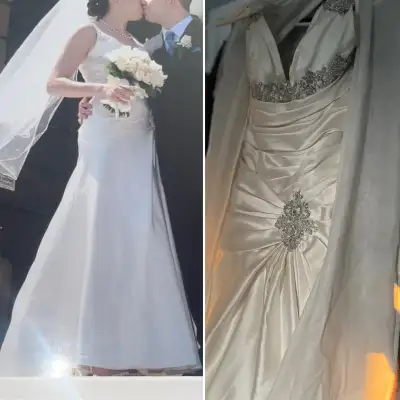 Ivory Satin Wedding Dress, View more