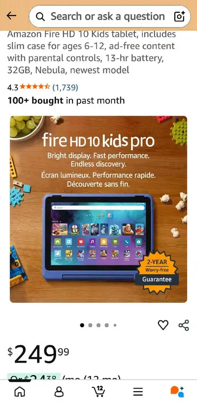 kids fire tablet 10", View more