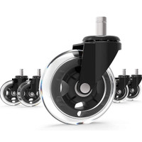GBL - 5 x Office Chair Castor Wheels | Rubber Chair Casters Repl