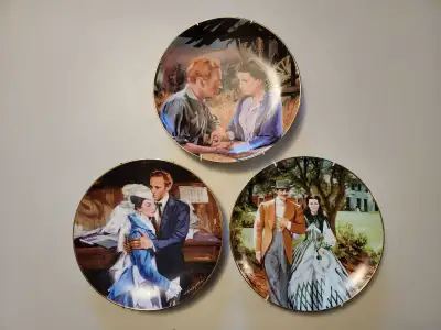 3 Plates Gone With The Wind Group 2 Scarlet and Ashley after the war 1988 A question of honor 1989 H...