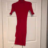 Le Chateau Pink Ribbed Tie Dress Size