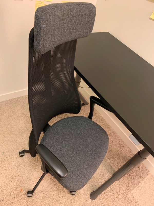 Ikea desk (sit/stand, black) + office chair Desks Winnipeg Kijiji