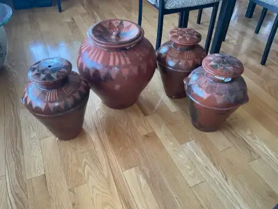 Set of 4 Pottery Vases. Like New!, View more