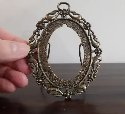 Tiny Vintage Filigree Photo Frame $15