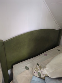 Green painted Wooden bed frame