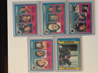 1979-80 OPC (O-Pee-Chee) "LL/RB" hockey cards, qty. 5, G+/VG