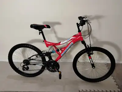 Almost New Youth 18 speed 24” Mountain Bike with dual suspension, View more