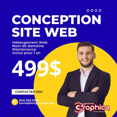 Conception de Site Web 499$, Graphiste, Website design, View more