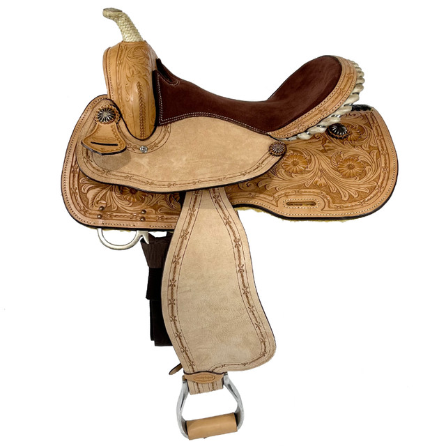 New 14" Country Legend Flower Barrel Racer Saddle in Equestrian & Livestock Accessories in Kamloops