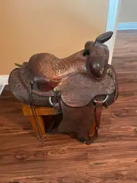 Horse saddle with stand