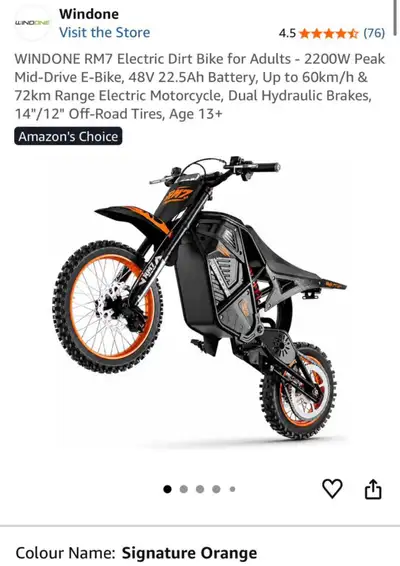 Electric dirt bike, View more