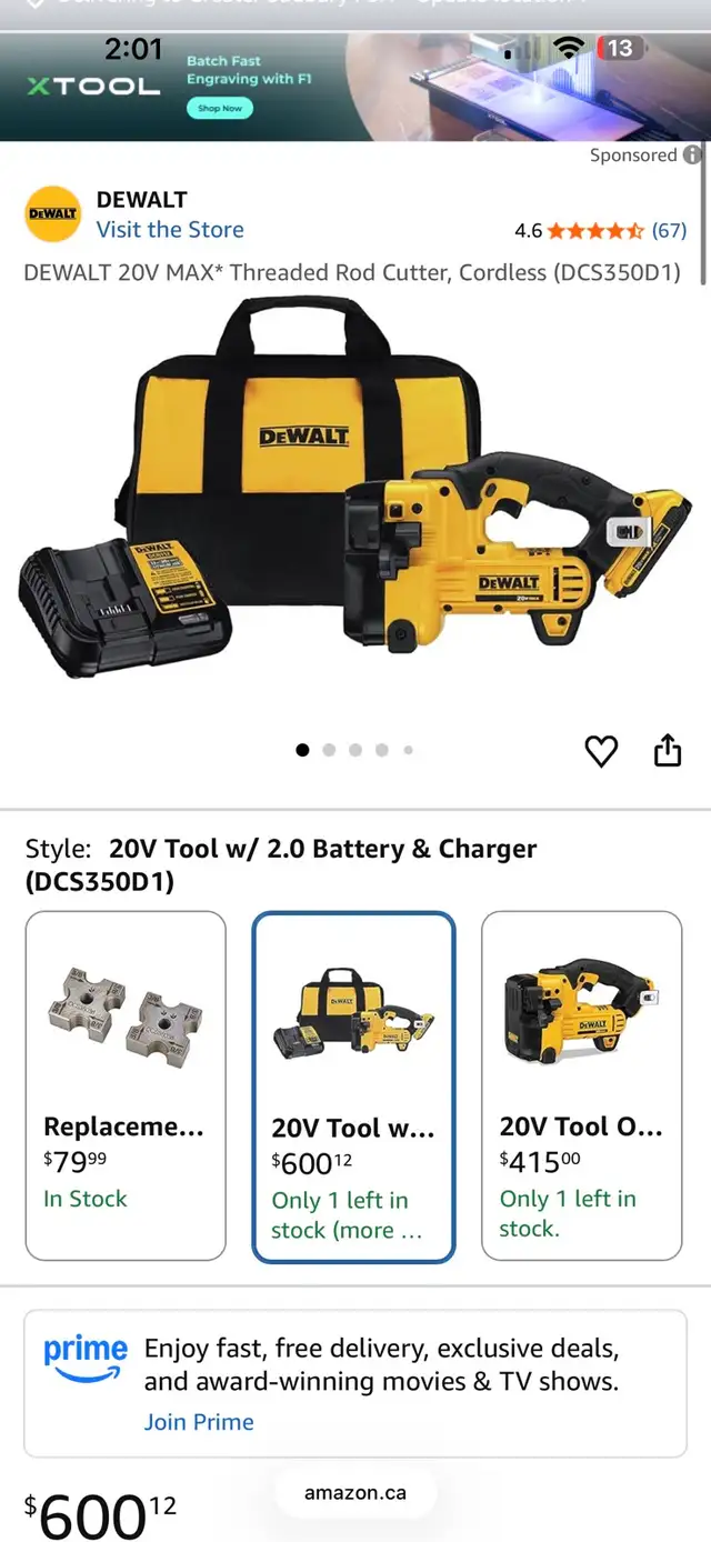 DeWalt Cordless Threaded Rod Cutter Kit | Power Tools | Sudbury | Free ...