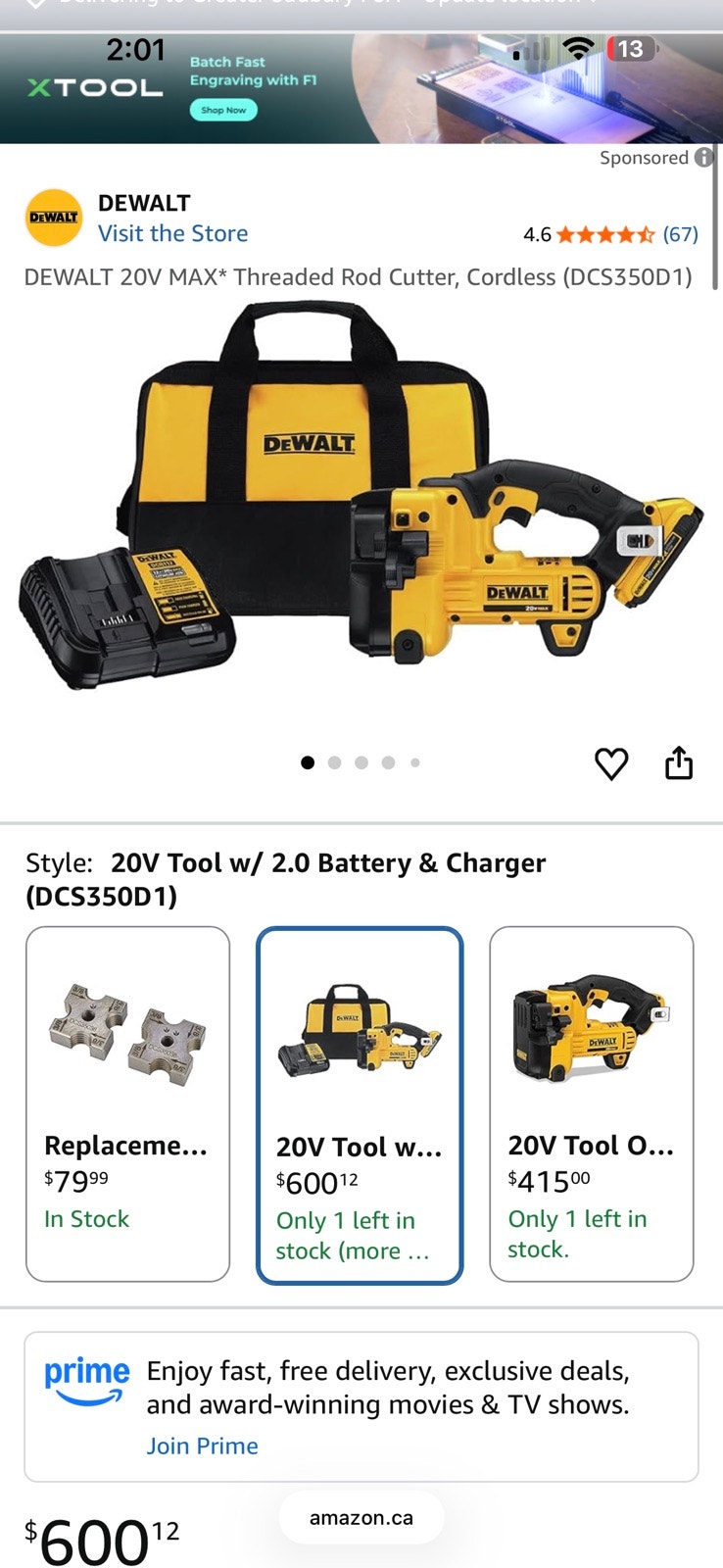 DeWalt Cordless Threaded Rod Cutter Kit | Power Tools | Sudbury | Free ...