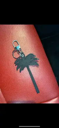 Palm Angels Leather Keychain