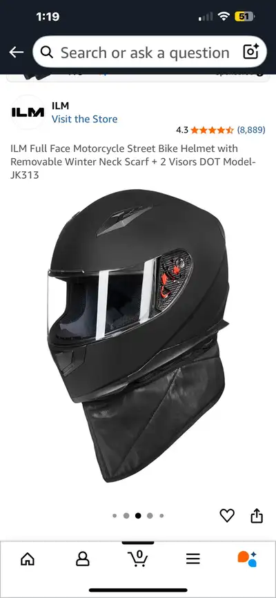 ILM Full Face Motorcycle Street Bike Helmet with Removable Winte, View more