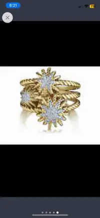 David Yurman Starbust 18K Gold with diamonds Ring 