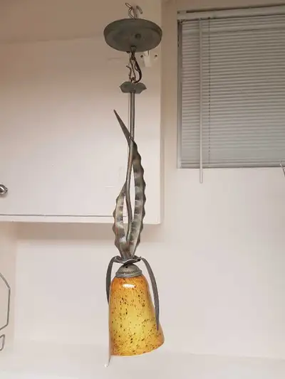 Blown glass Cala Lily pendant light, View more