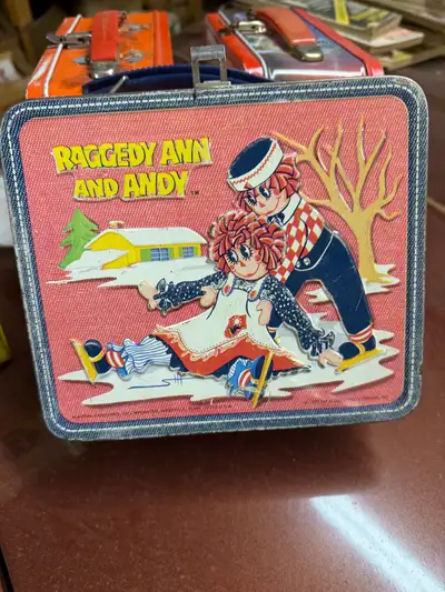 Vintage 1973 Raggedy Ann & Andy lunch box with Thermos, View more