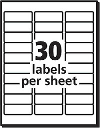 == Laser Labels - 2 5/8" x 1" =