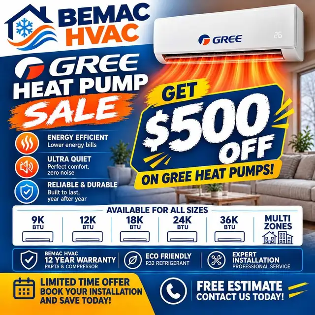 GREE COLD CLIMATE HEAT PUMP SALE 12 YEAR WARRANTY