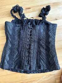 Très joli corset  / top noire Terra Nostra (Small femme / Ado) 