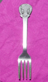 Vintage 1975 Warner Bros. Stainless Steel Tweety fork As-Is