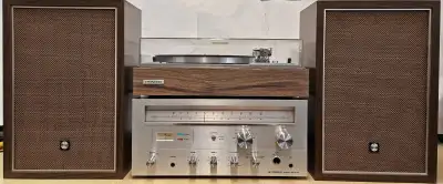 PIONEER RONDO 2000 Receiver Amplifier, Turntable, Onkyo Speakers, View more