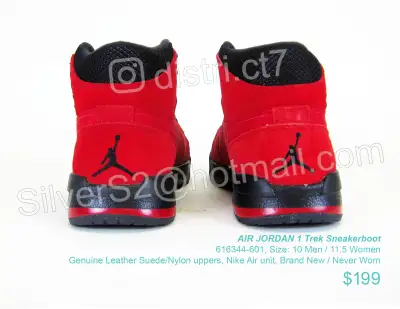 *JORDAN 1 Trek SneakerBoot Size 10 Men 11.5 Wmn (Gym Red/Black)*, View more