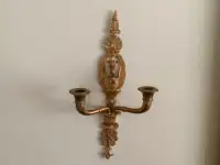 Antique Pair of Brass Wall Candle Sconces-Desposito