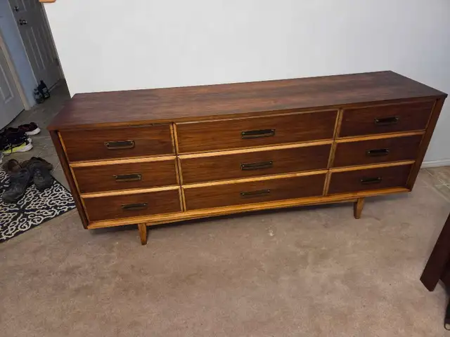 mid century walnut credenza