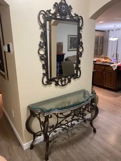 Table and mirror combination, View more