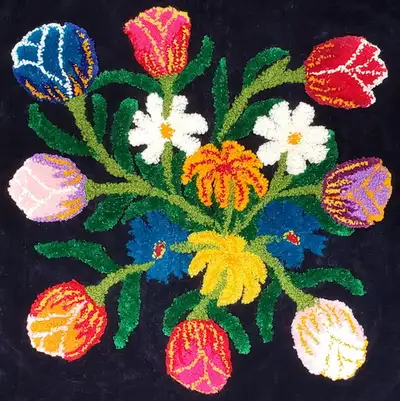 New 3D Embroidered Floral Throw Cushion / Pillow Cover, View more