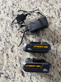 2x Mastercraft 20V Max Lithium-Ion and charger.  