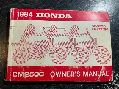1984 Honda CM250C Custom Owner's Manual OEM Part Number 32KB4610, Printed in Japan This manual conta...