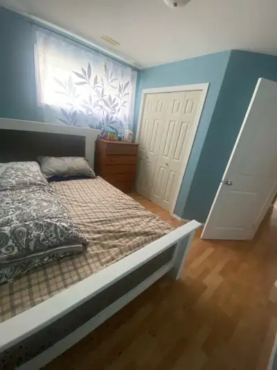 Basement bedroom with a private bathroom and living room area for rent. 2 rooms available $750/m eac...