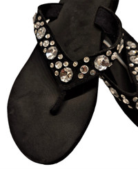 NEW Black OP bejeweled thongs/flip-flops size 7