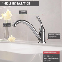 NEW OPEN BOX - DELTA 101-DST CLASSIC KITCHEN FAUCET - CHROME