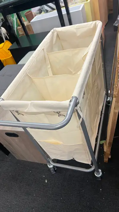 3-Section Laundry Basket with Wheels, Rolling Laundry Hamper, View more