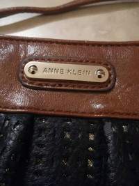 Black Leather purse Anne Klein